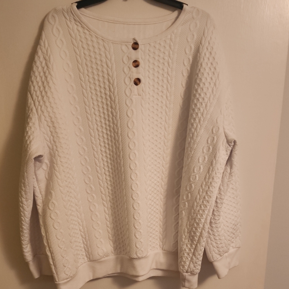 Cozy White Cable Knit Sweater